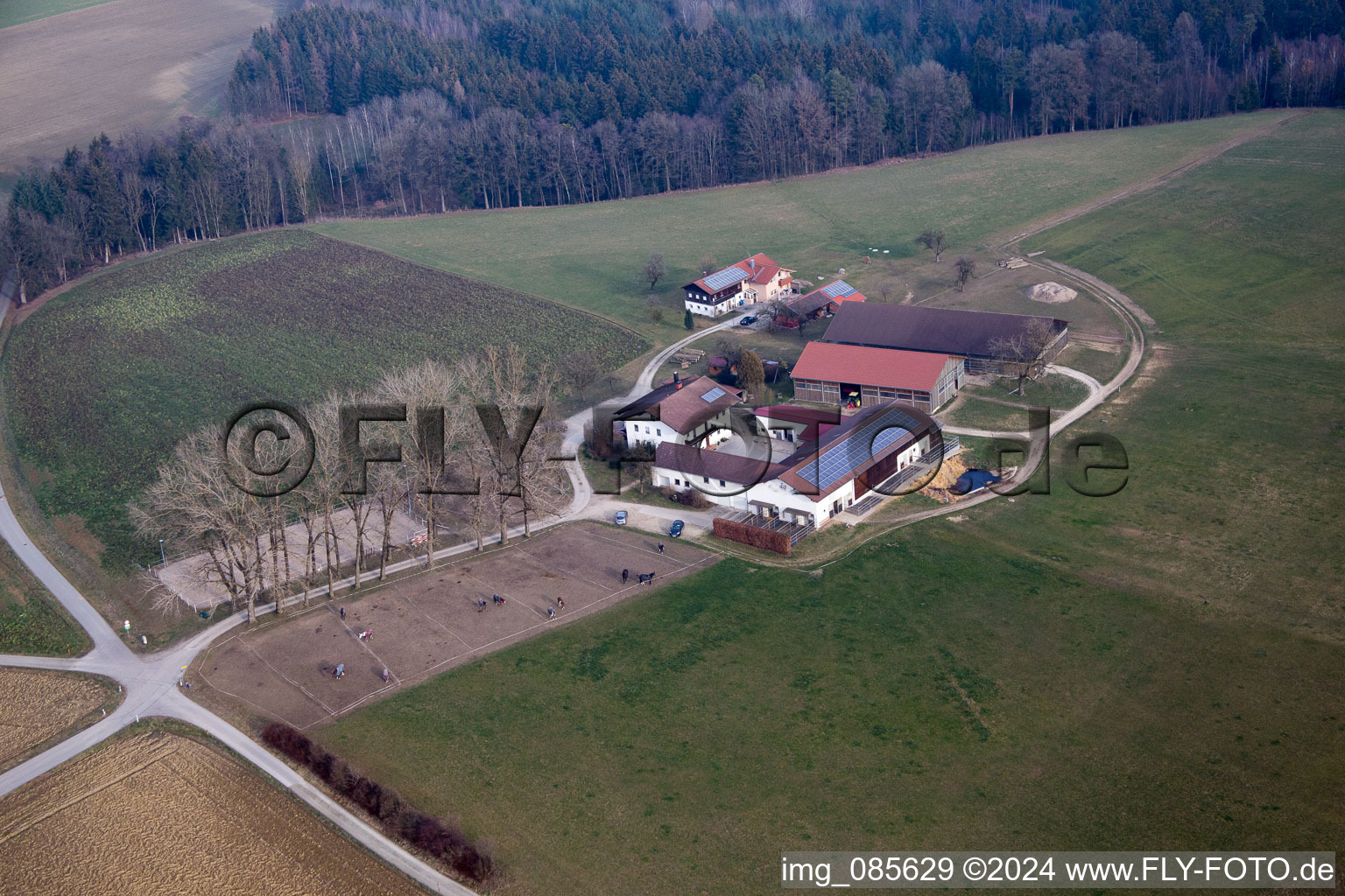 Oblique view of Gartlberg in Pfarrkirchen in the state Bavaria, Germany