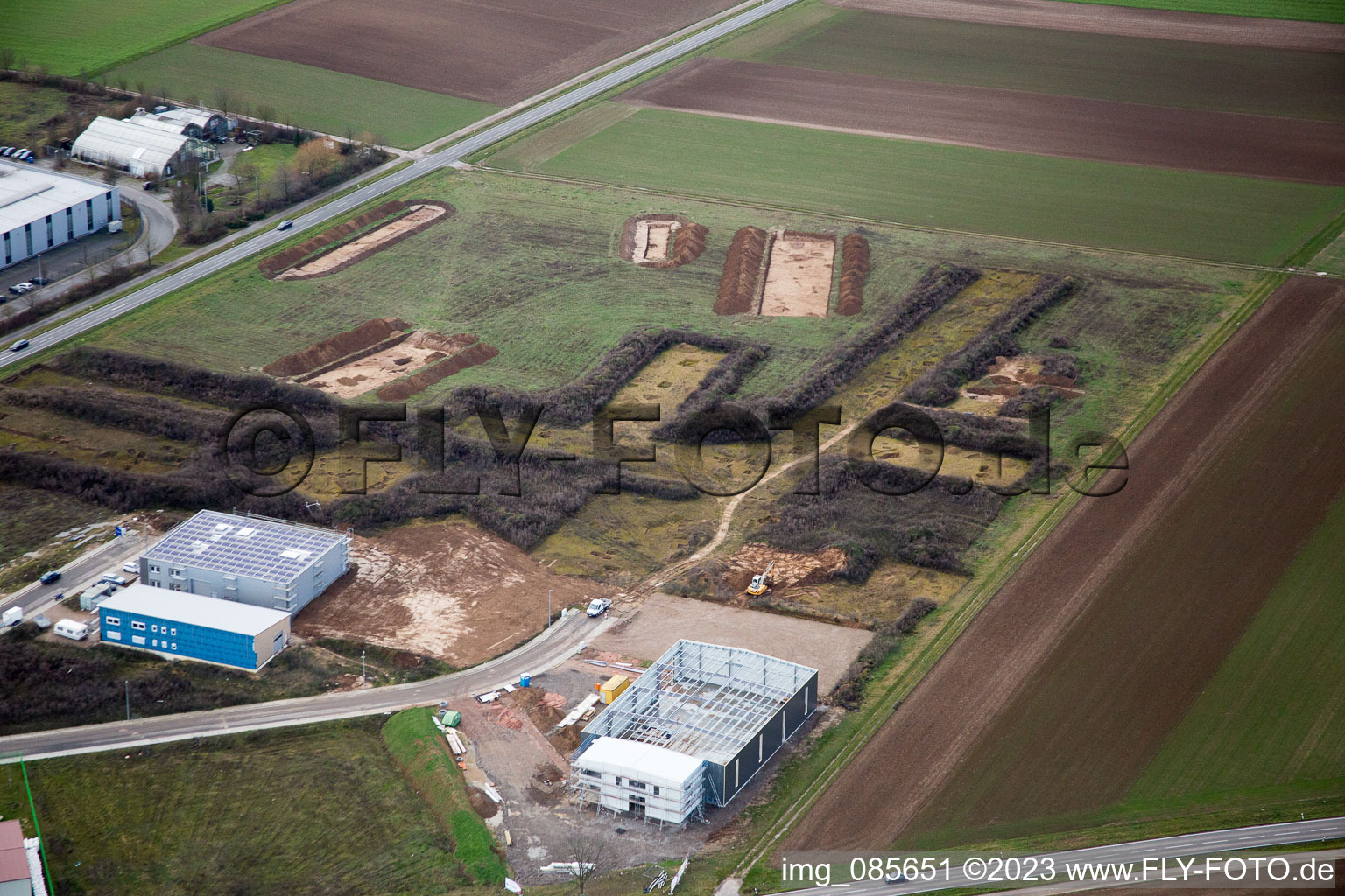 Excavations Industrial Area West in the district Herxheim in Herxheim bei Landau in the state Rhineland-Palatinate, Germany