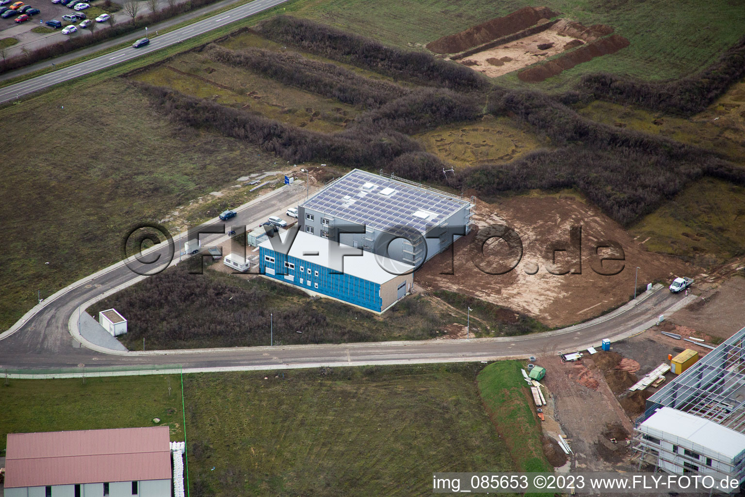 Drone image of District Herxheim in Herxheim bei Landau in the state Rhineland-Palatinate, Germany