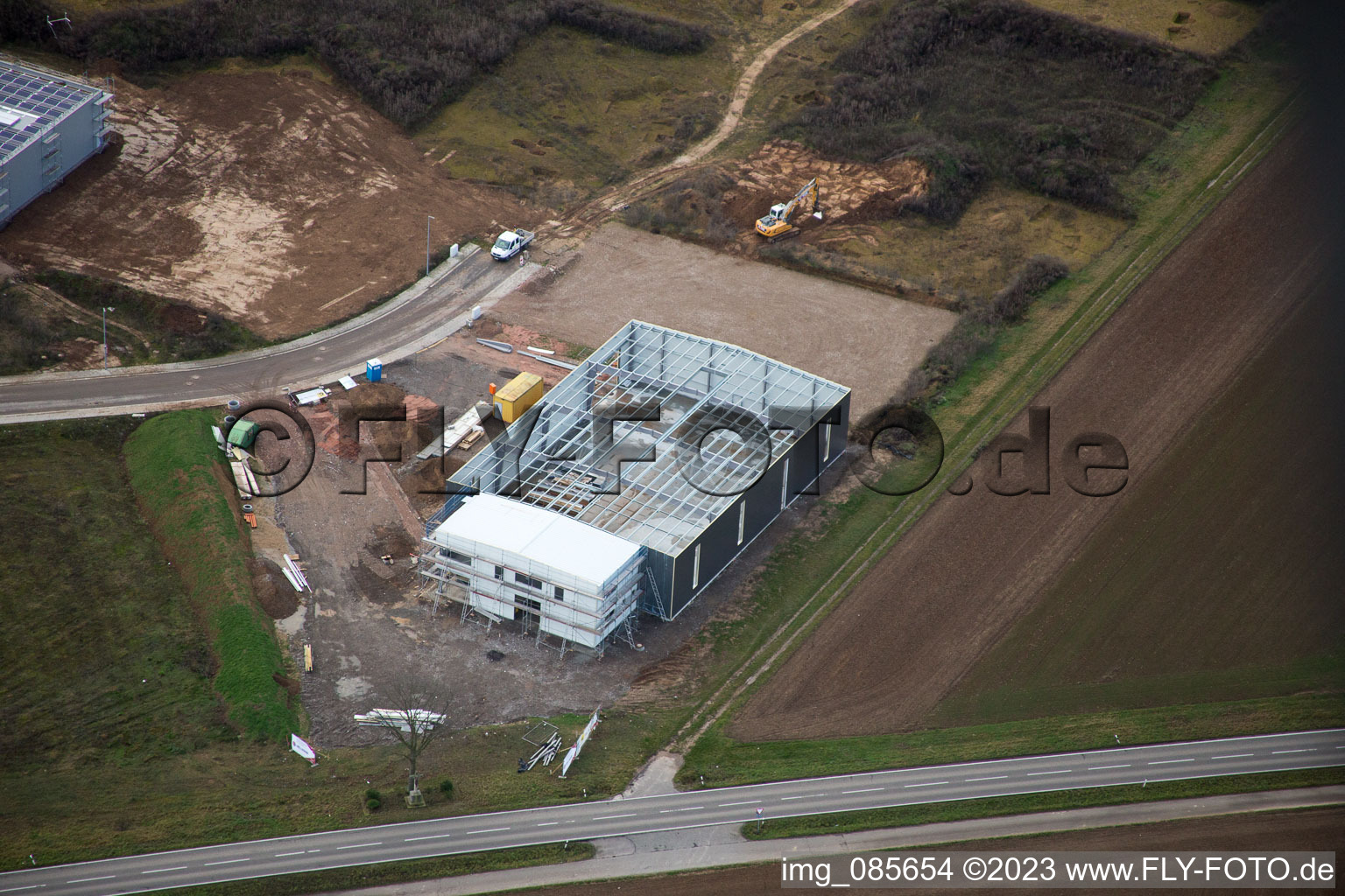 District Herxheim in Herxheim bei Landau in the state Rhineland-Palatinate, Germany from the drone perspective