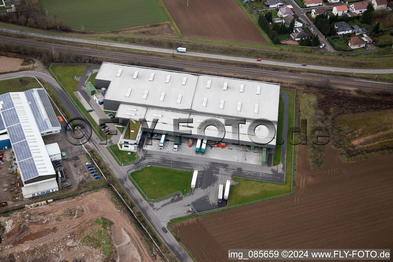 Aerial view of Rohrbach in the state Rhineland-Palatinate, Germany