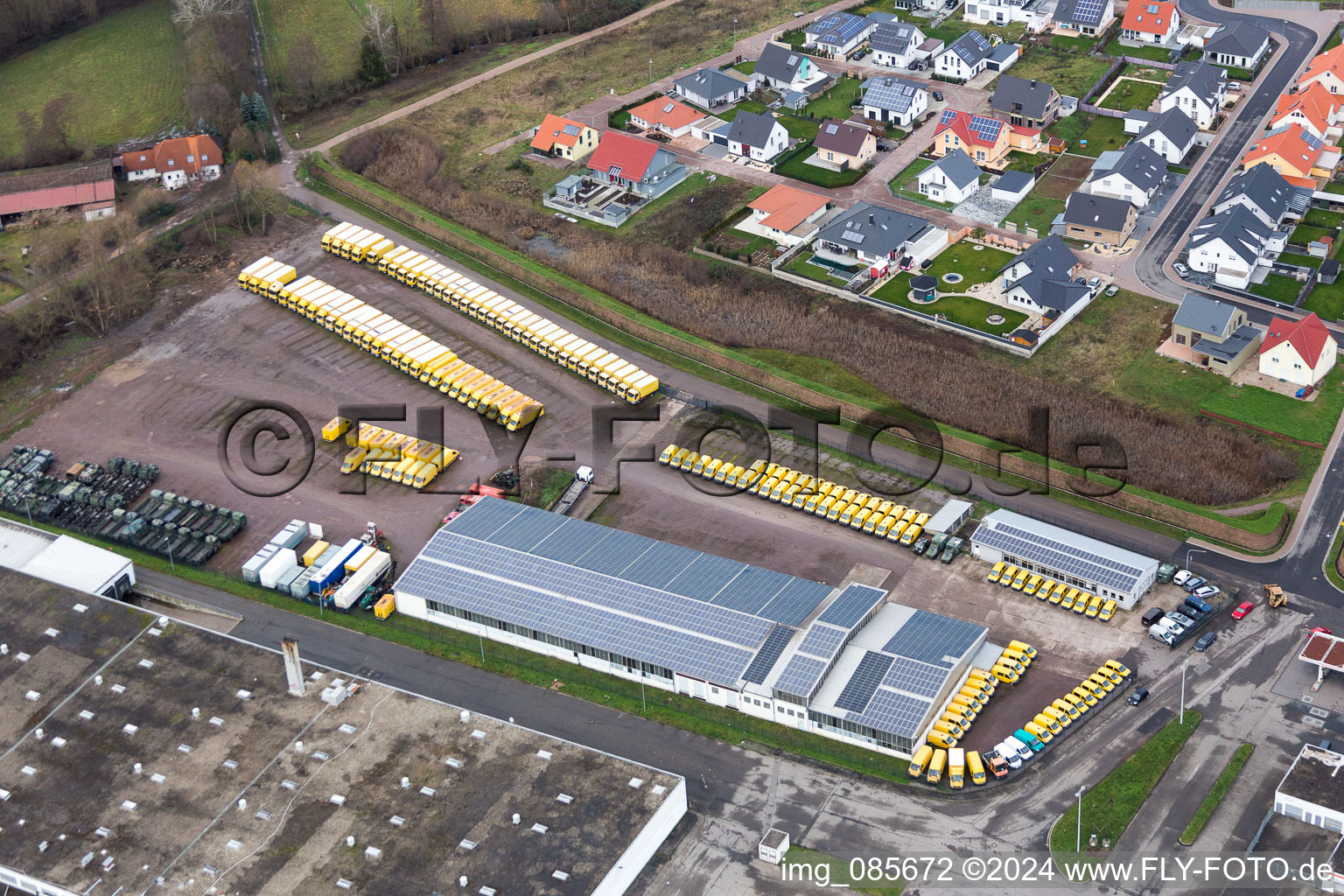 Industrial estate and company settlement Sued with Engel & Engel GmbH DHL-Paket-Transporter-Verwertung in Rohrbach in the state Rhineland-Palatinate, Germany