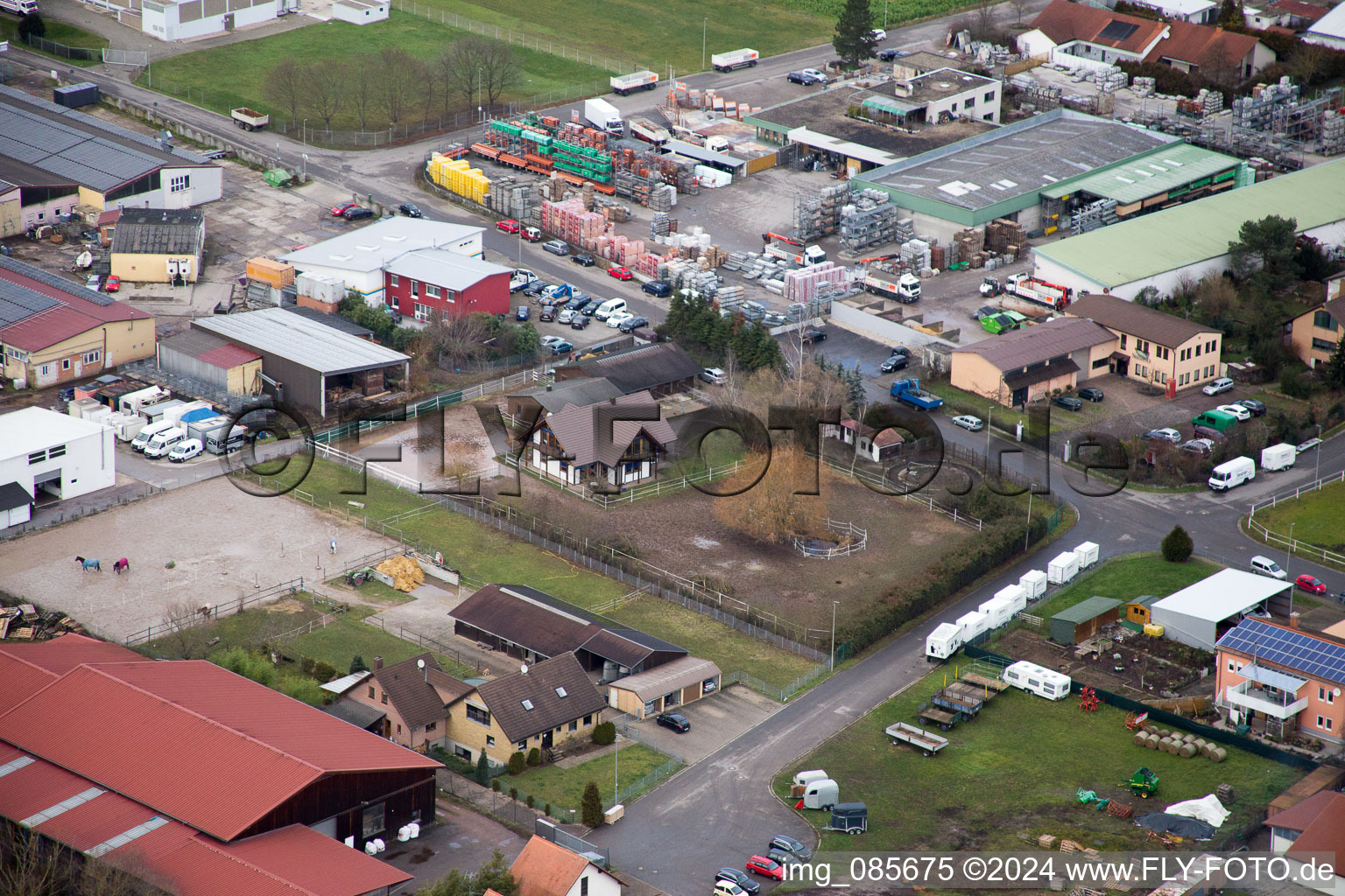 Bird's eye view of Rohrbach in the state Rhineland-Palatinate, Germany