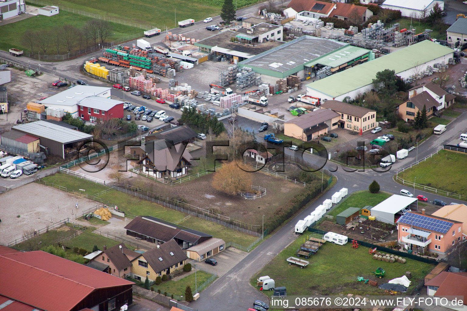 Rohrbach in the state Rhineland-Palatinate, Germany viewn from the air