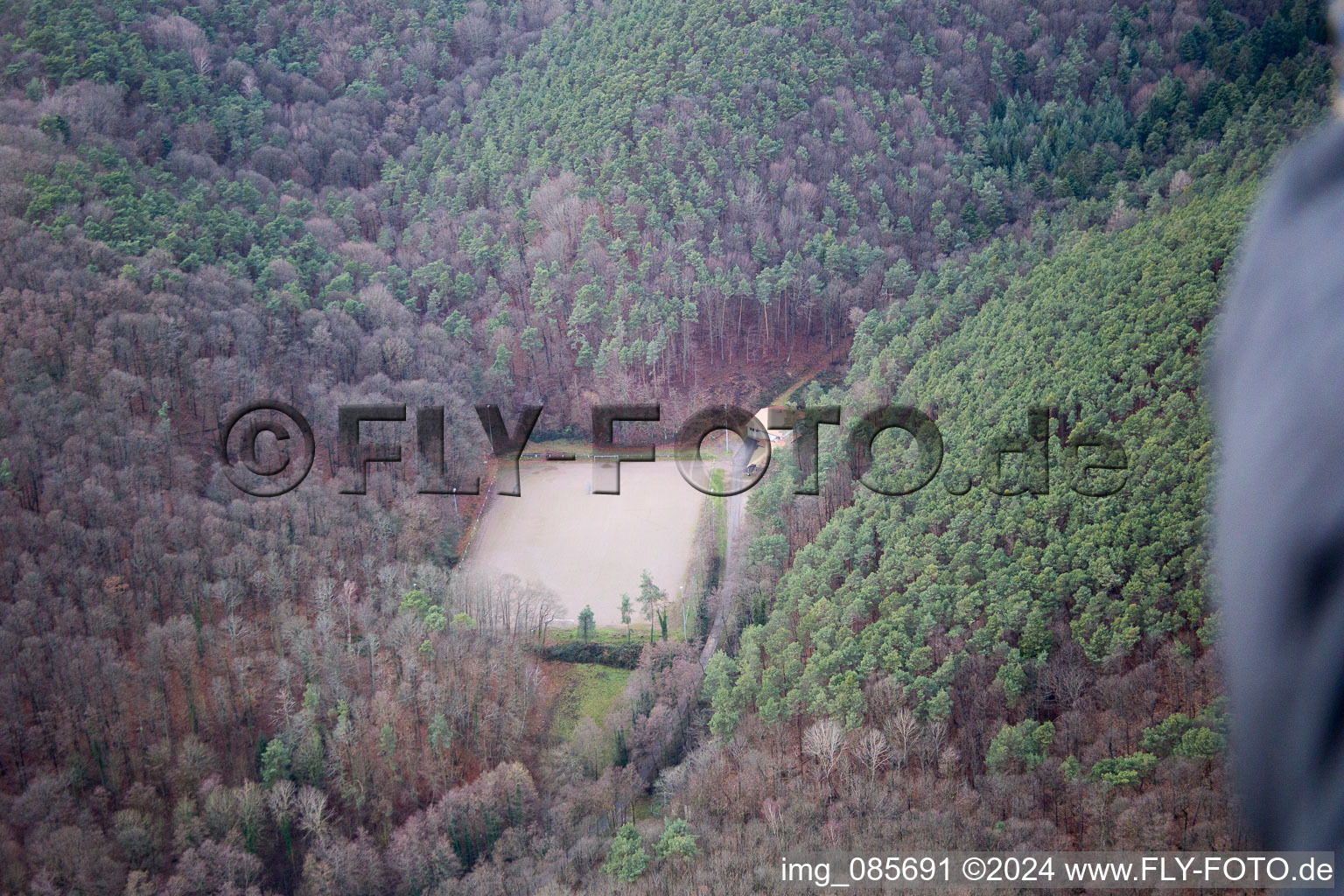 Aerial view of ASV in the district Gleishorbach in Gleiszellen-Gleishorbach in the state Rhineland-Palatinate, Germany