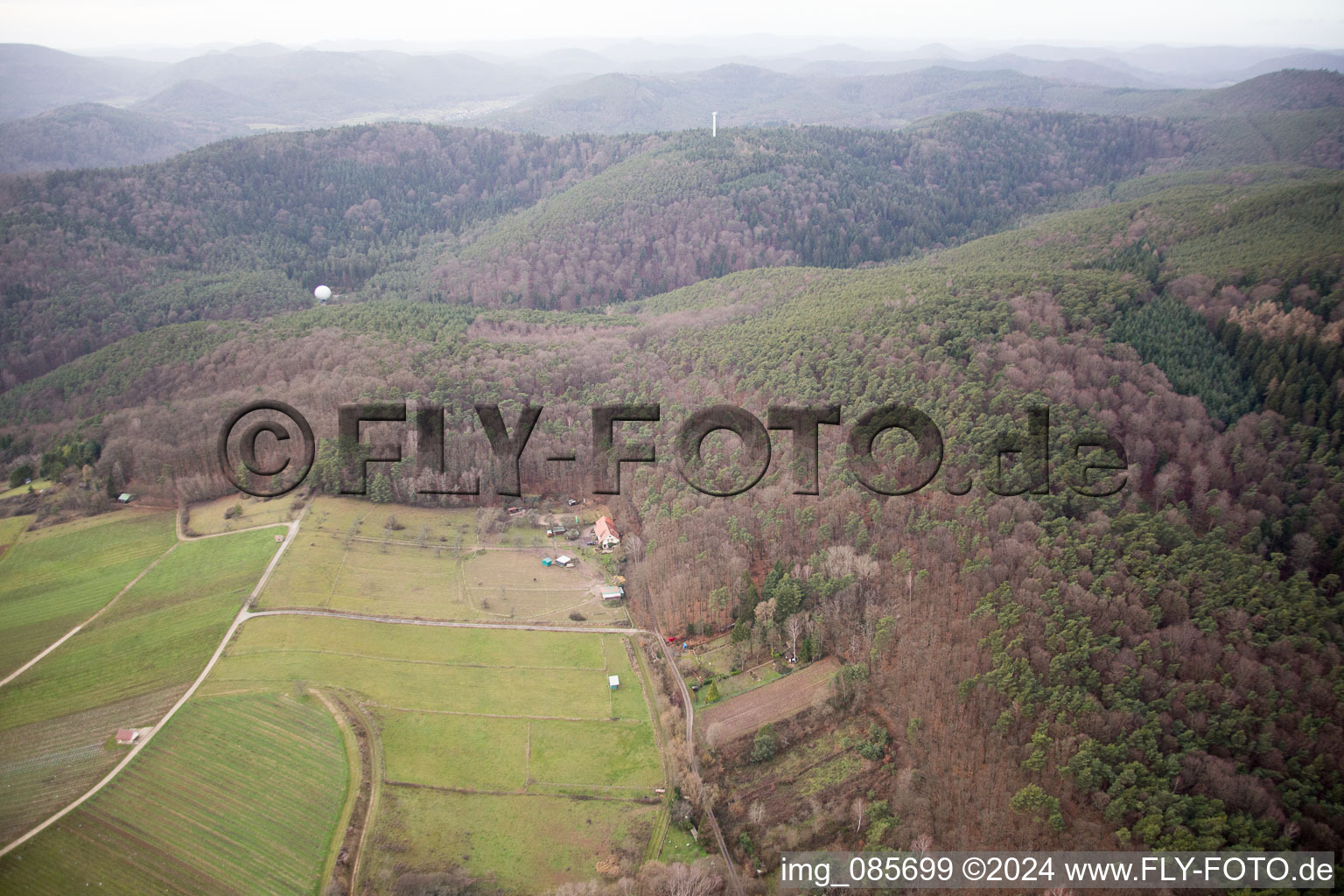 Aerial view of Holiday home Saigenranch in Pleisweiler-Oberhofen in the state Rhineland-Palatinate, Germany