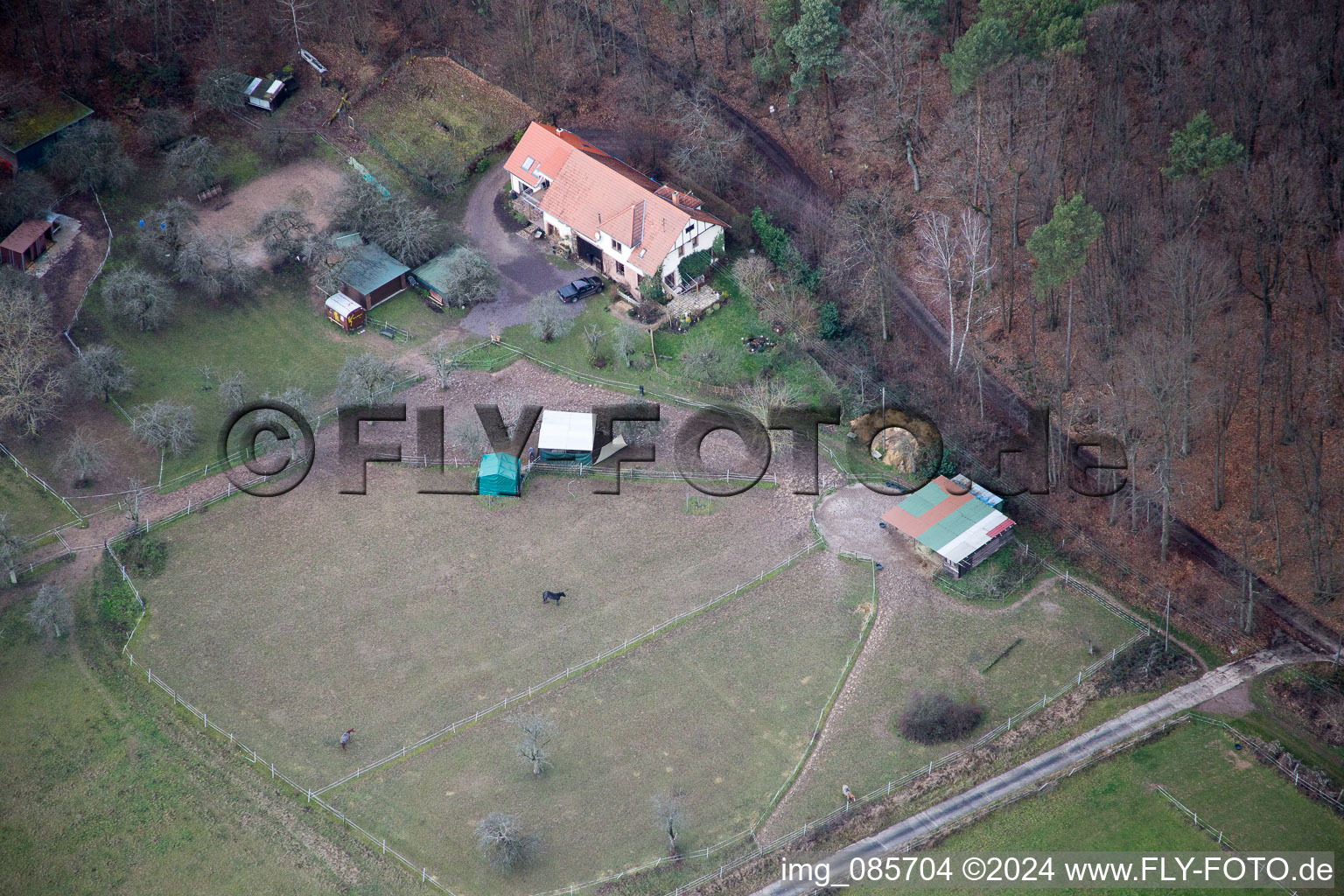 Oblique view of Holiday home Saigenranch in Pleisweiler-Oberhofen in the state Rhineland-Palatinate, Germany