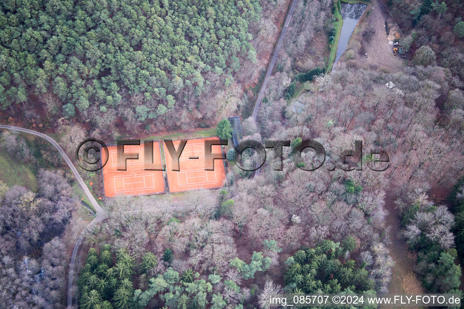 District Gleishorbach in Gleiszellen-Gleishorbach in the state Rhineland-Palatinate, Germany from above