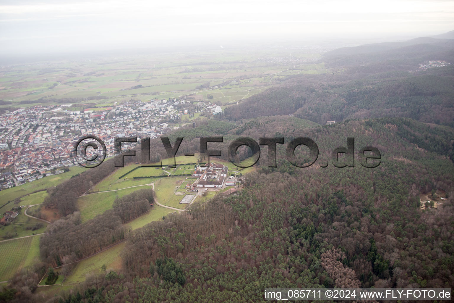 Bad Bergzabern in the state Rhineland-Palatinate, Germany from a drone