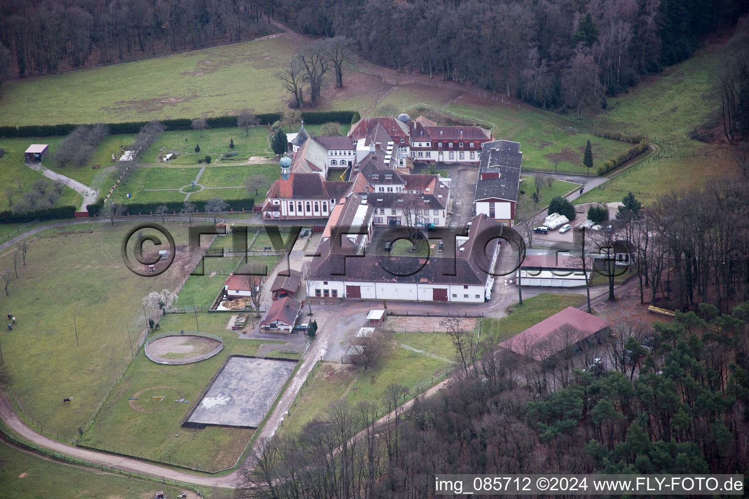 Bad Bergzabern in the state Rhineland-Palatinate, Germany seen from a drone