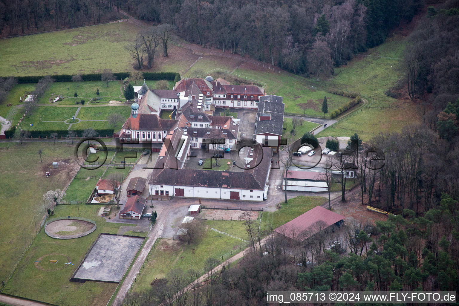 Aerial view of Bad Bergzabern in the state Rhineland-Palatinate, Germany