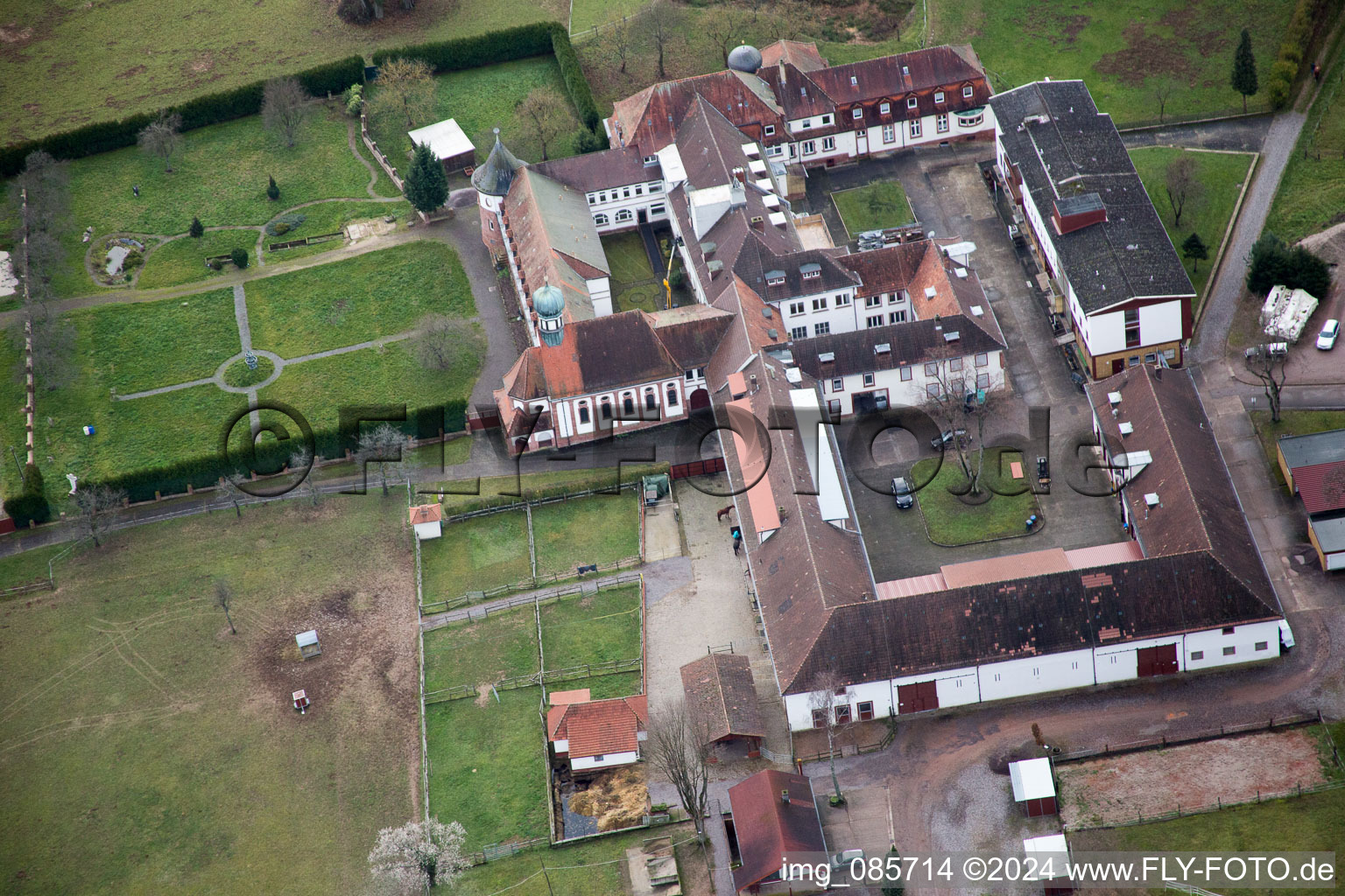 Aerial photograpy of Bad Bergzabern in the state Rhineland-Palatinate, Germany