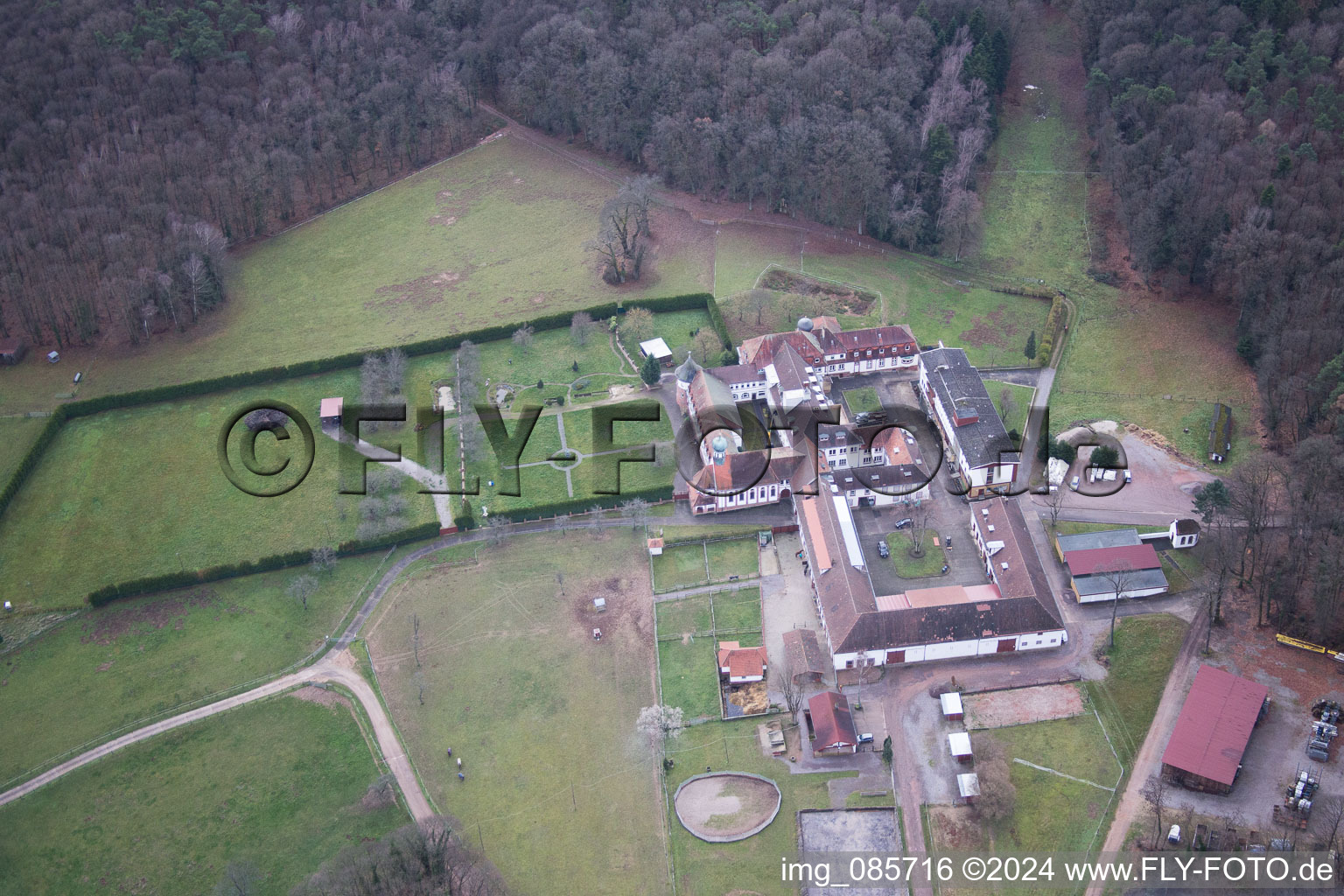 Oblique view of Bad Bergzabern in the state Rhineland-Palatinate, Germany