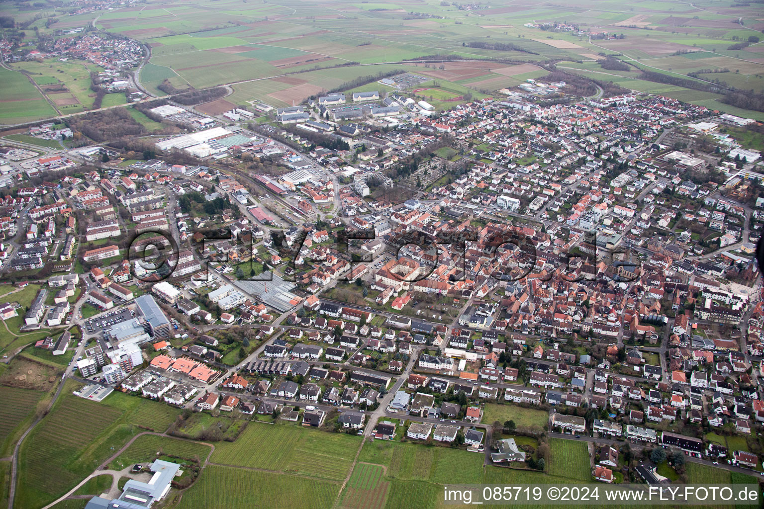 Bad Bergzabern in the state Rhineland-Palatinate, Germany out of the air