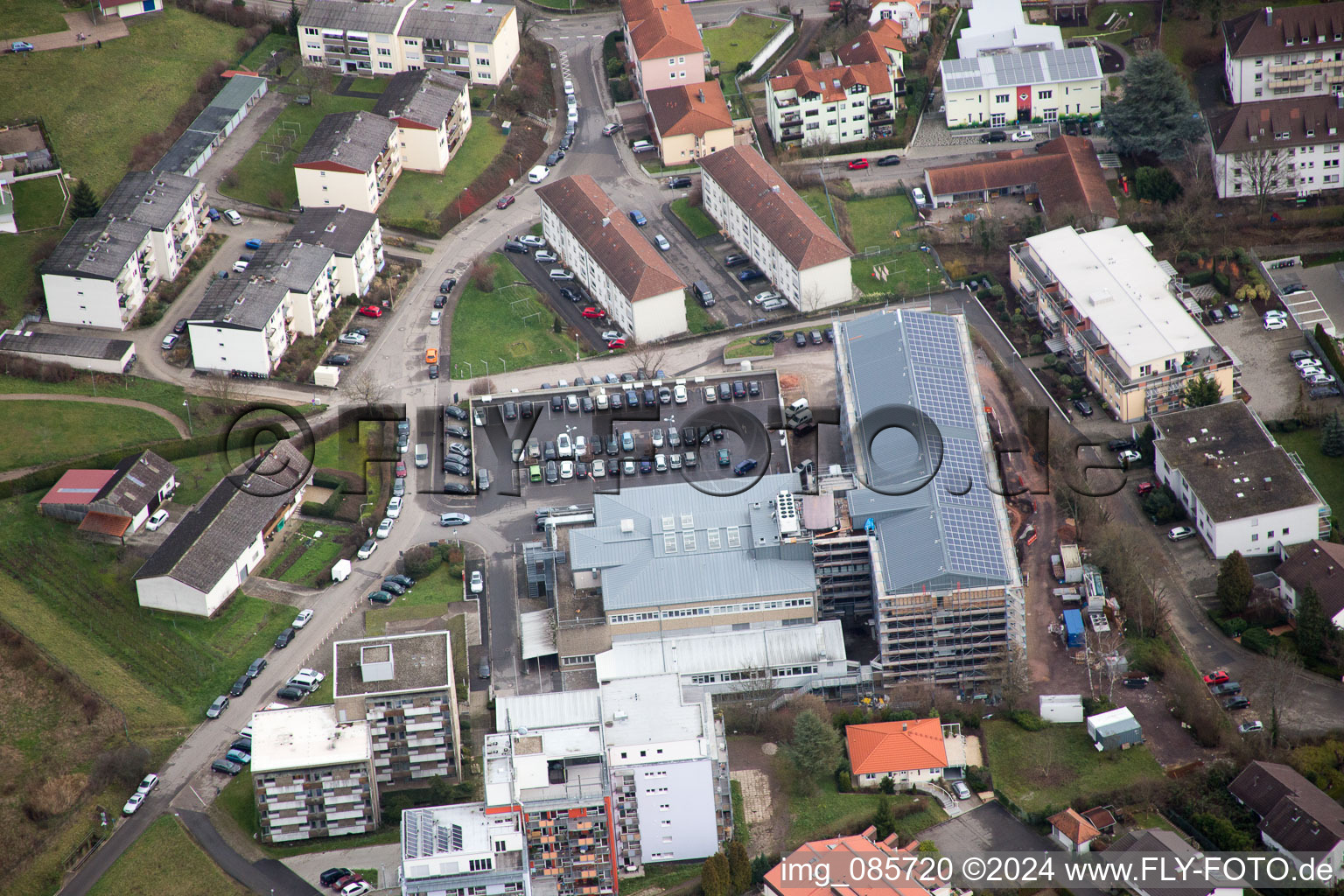 Bad Bergzabern in the state Rhineland-Palatinate, Germany seen from above