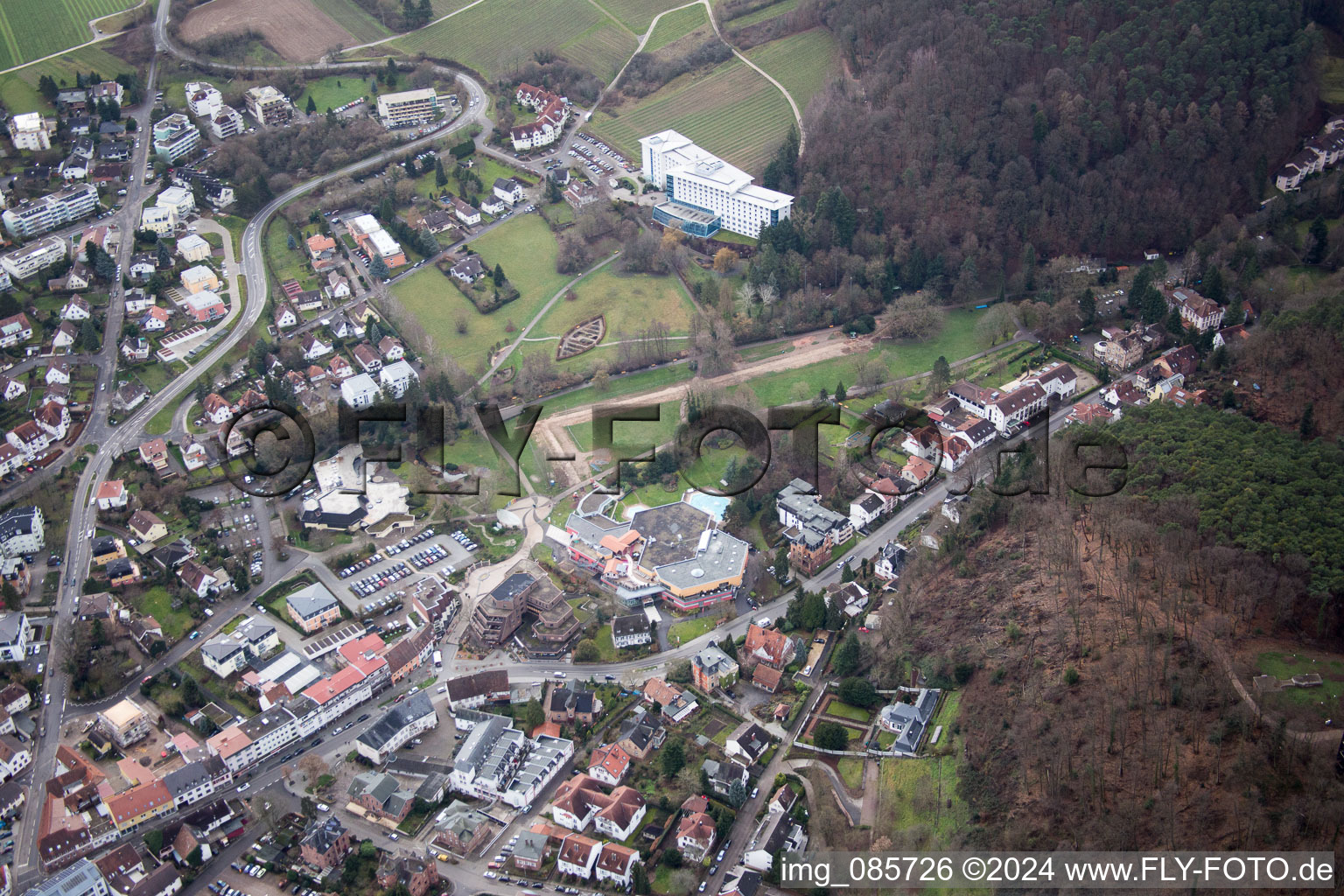 Drone image of Bad Bergzabern in the state Rhineland-Palatinate, Germany