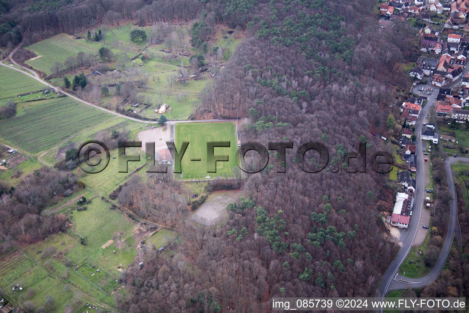 Aerial photograpy of Dörrenbach in the state Rhineland-Palatinate, Germany