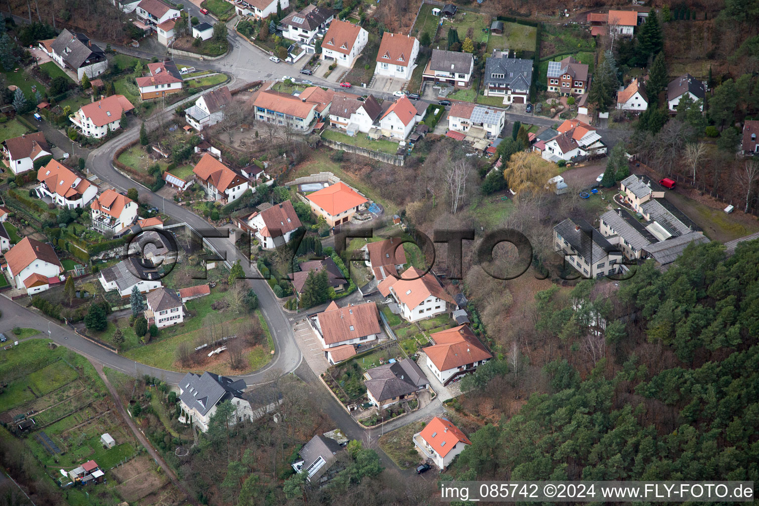 Dörrenbach in the state Rhineland-Palatinate, Germany from above