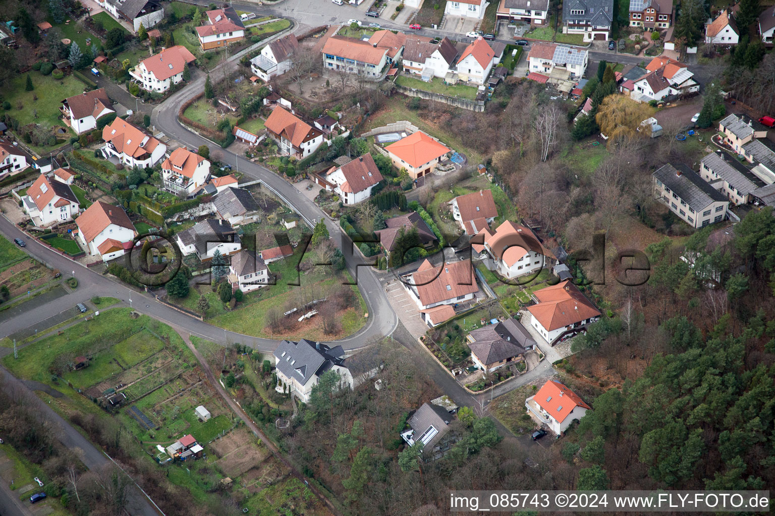 Dörrenbach in the state Rhineland-Palatinate, Germany out of the air