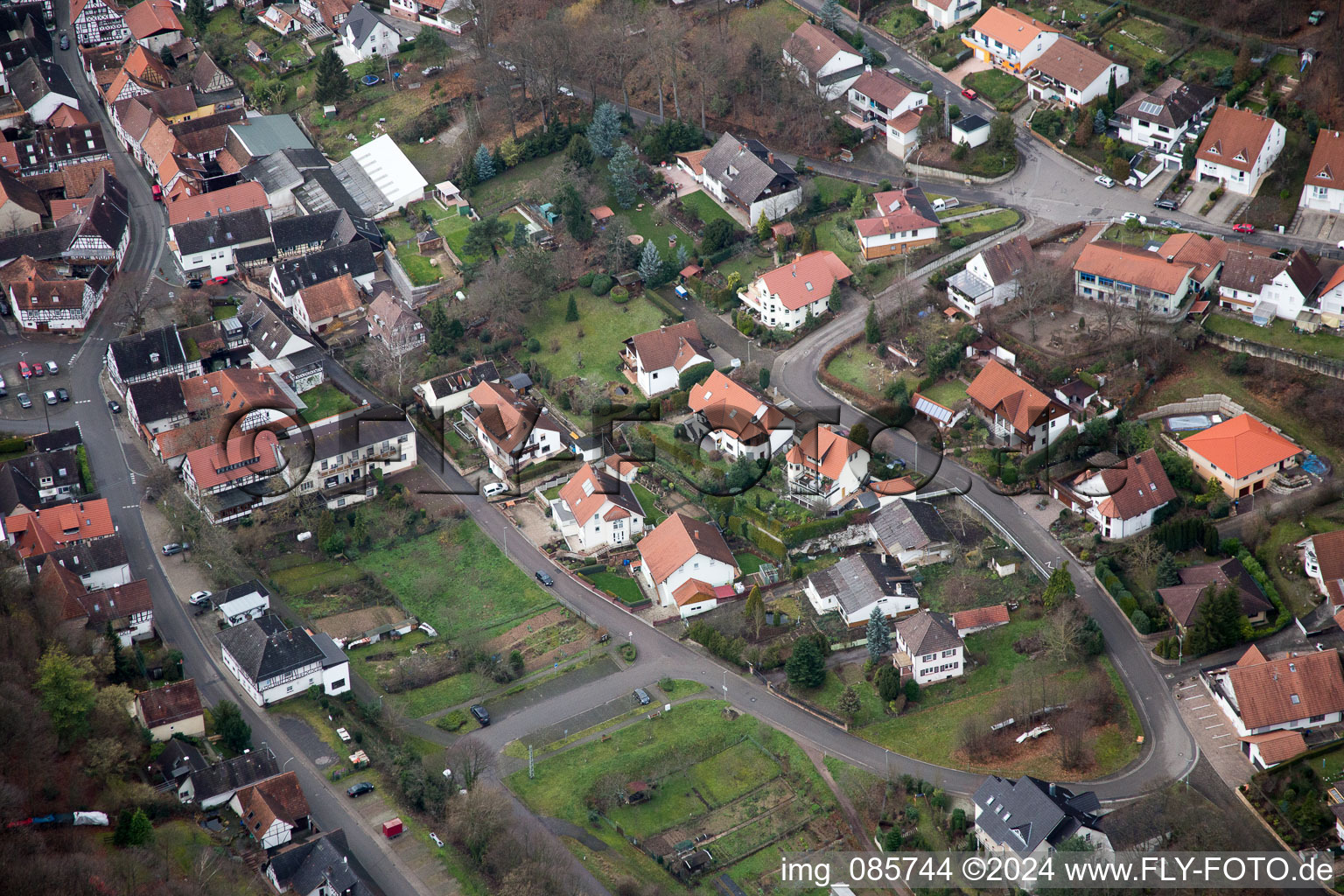 Dörrenbach in the state Rhineland-Palatinate, Germany seen from above