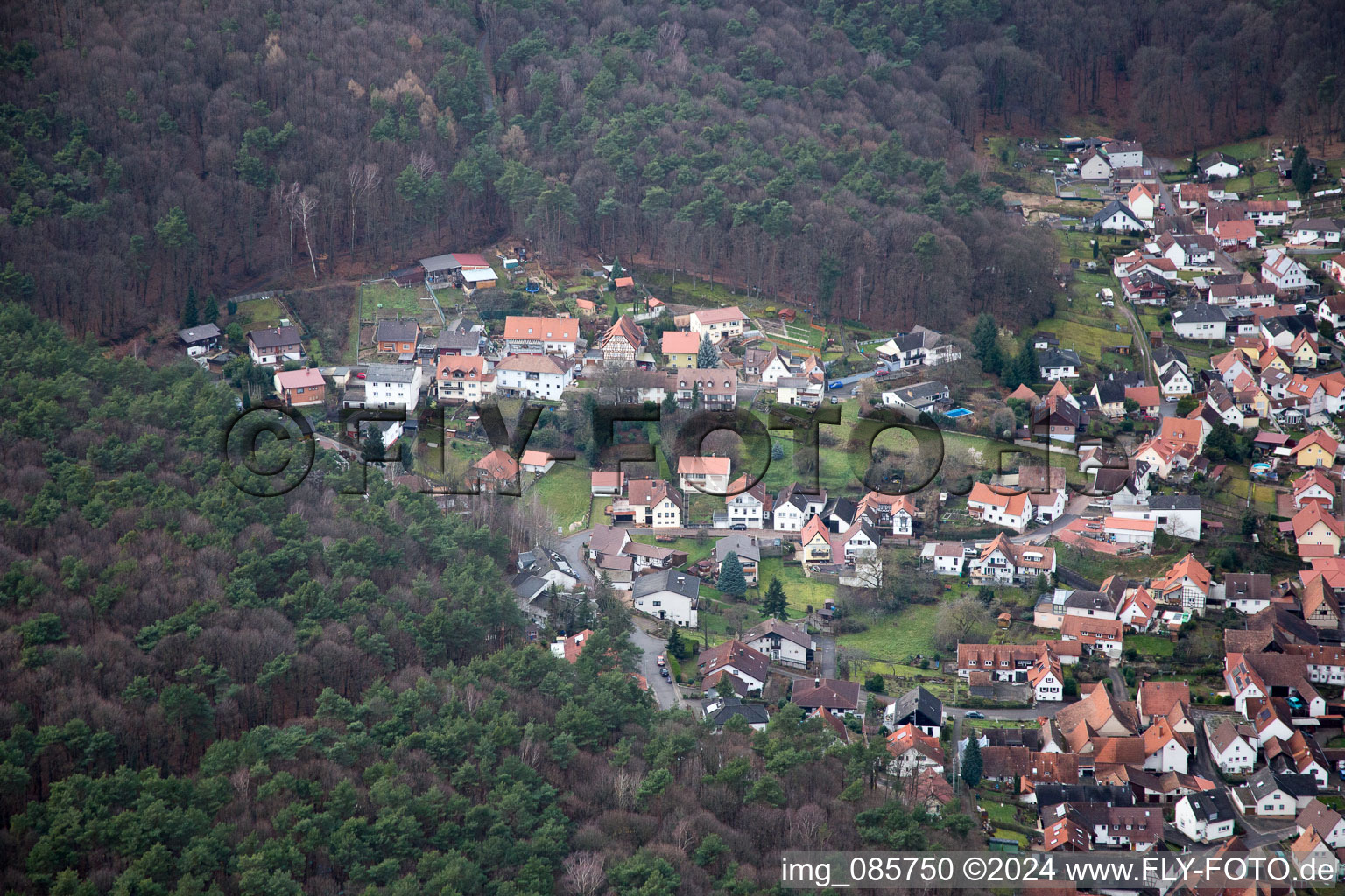 Dörrenbach in the state Rhineland-Palatinate, Germany from the drone perspective