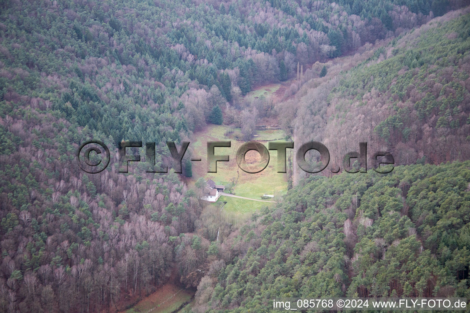 Aerial view of Oberotterbach in the state Rhineland-Palatinate, Germany