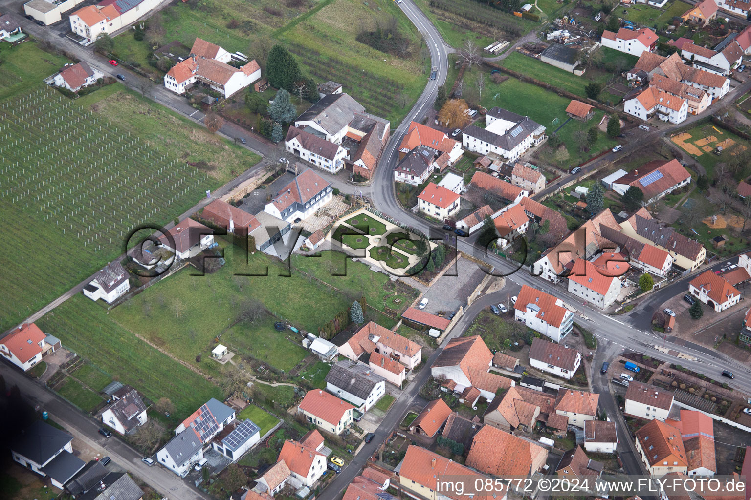 Oberotterbach in the state Rhineland-Palatinate, Germany out of the air