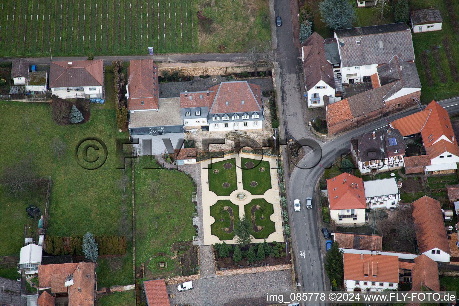 Oberotterbach in the state Rhineland-Palatinate, Germany viewn from the air