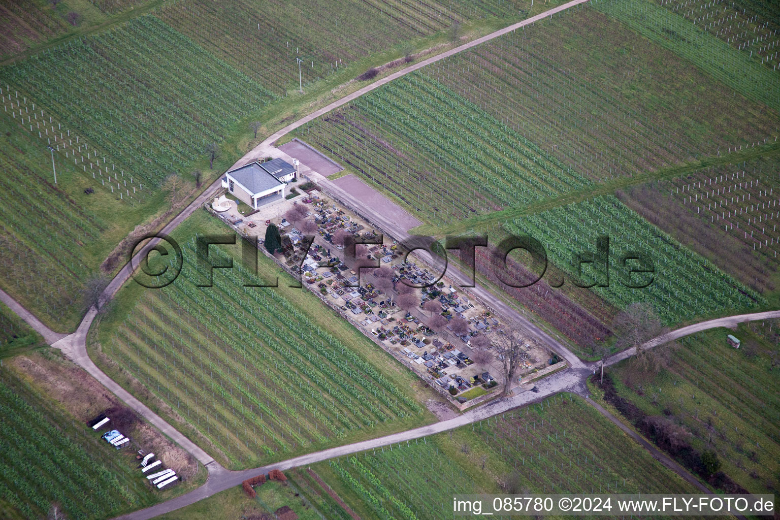 Drone image of Oberotterbach in the state Rhineland-Palatinate, Germany