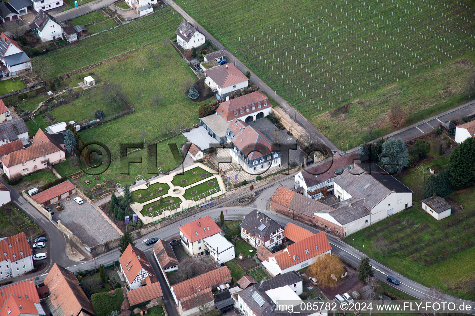 Oberotterbach in the state Rhineland-Palatinate, Germany from the drone perspective