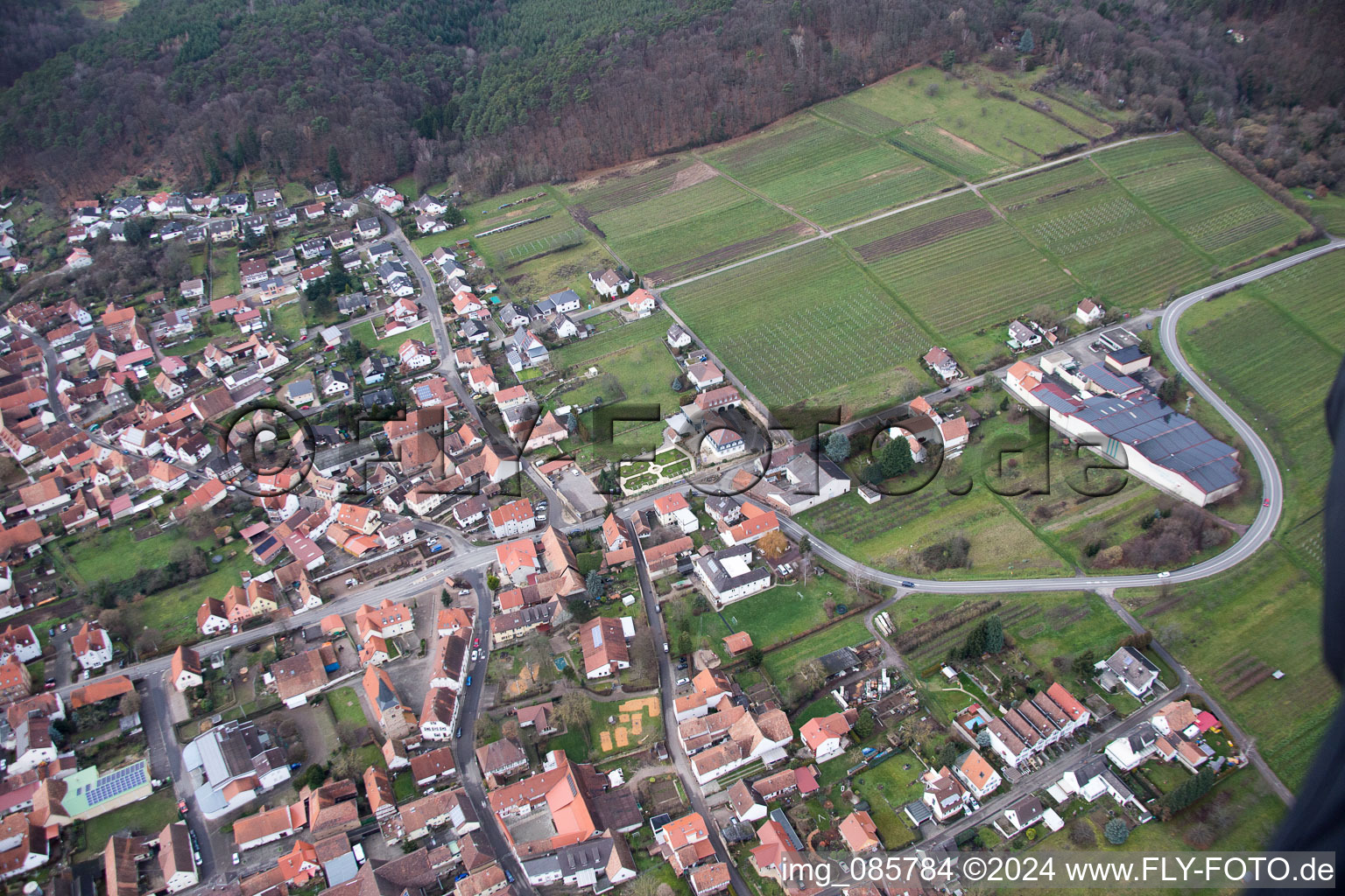 Oberotterbach in the state Rhineland-Palatinate, Germany from a drone