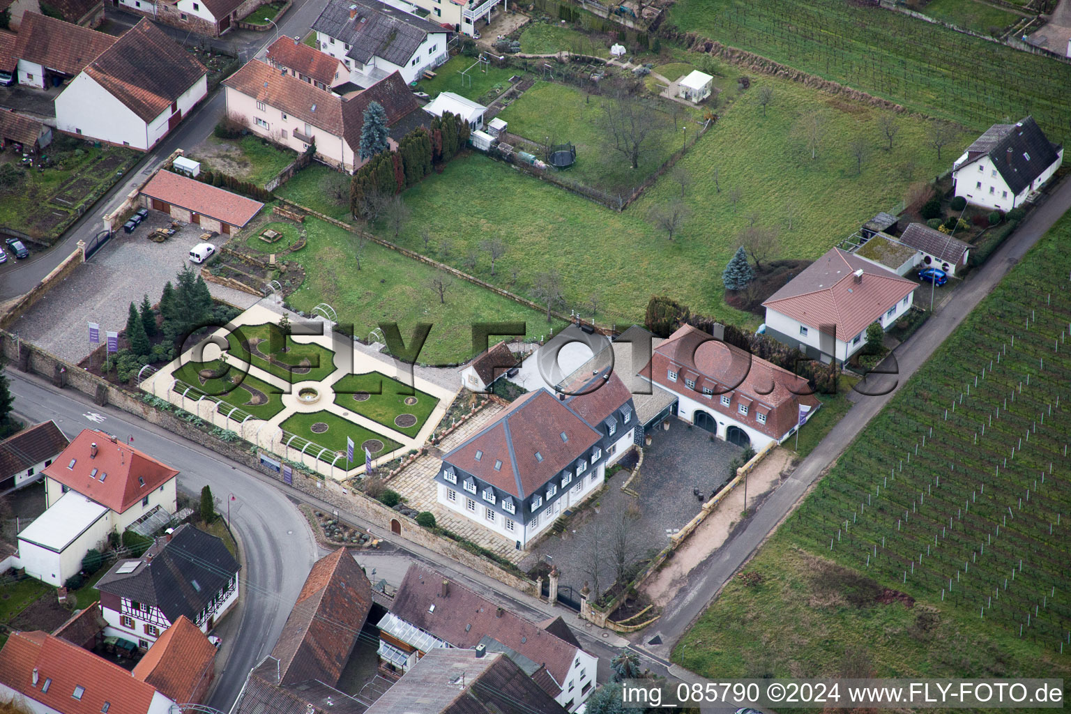 Aerial photograpy of Oberotterbach in the state Rhineland-Palatinate, Germany