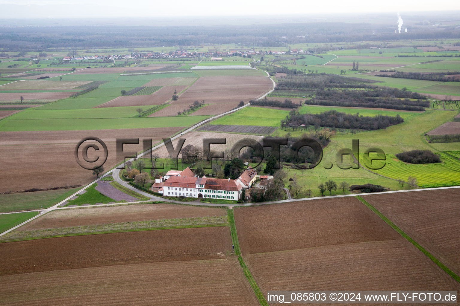 Aerial view of Workshop for Assisted Living of hidden Talents GmbH in the district Haftelhof in Schweighofen in the state Rhineland-Palatinate, Germany