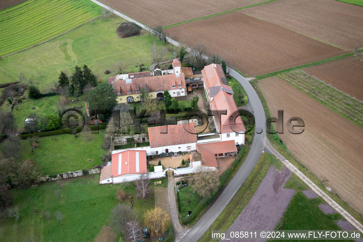 Bird's eye view of Workshop for Assisted Living of hidden Talents GmbH in the district Haftelhof in Schweighofen in the state Rhineland-Palatinate, Germany