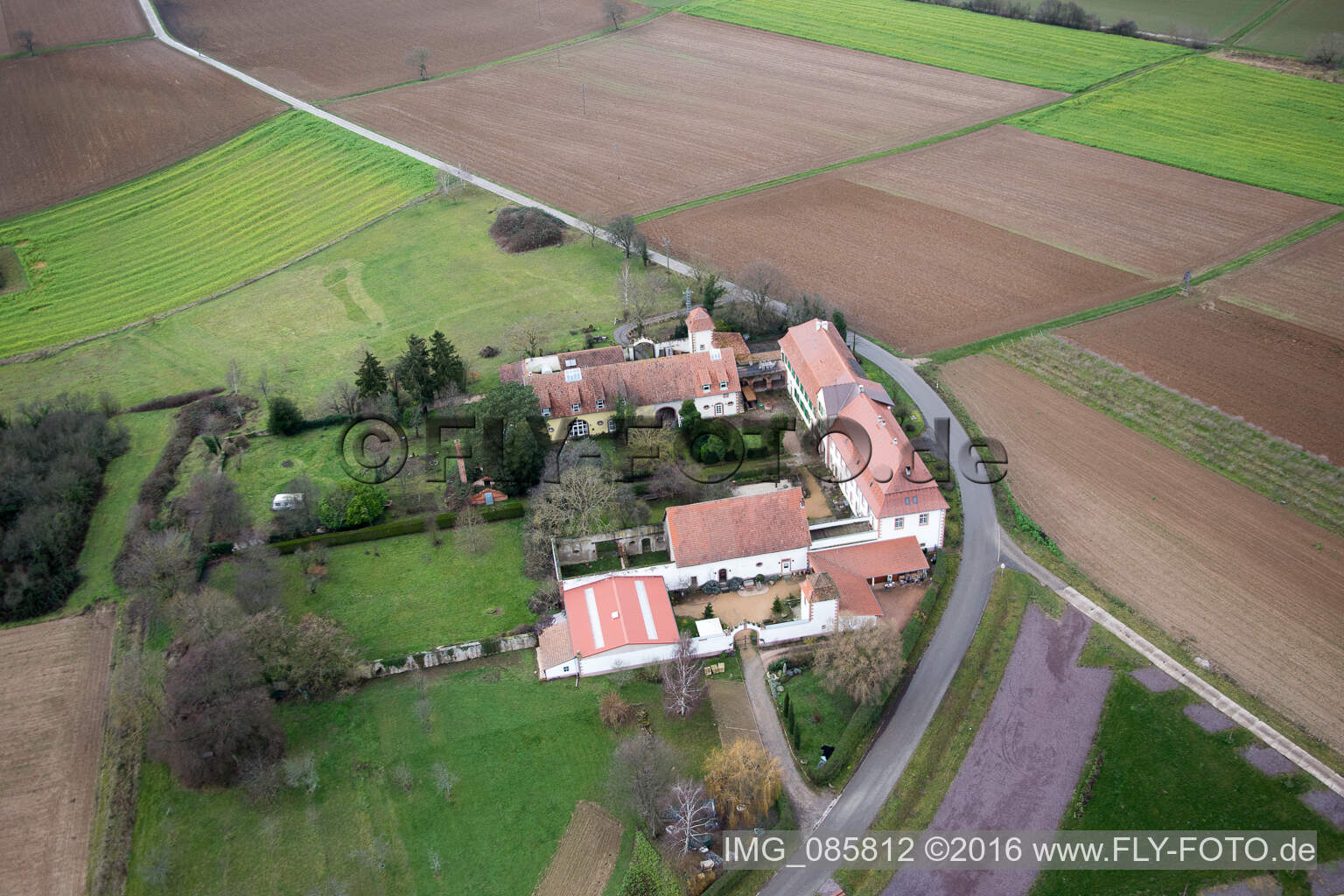 Workshop for Assisted Living of hidden Talents GmbH in the district Haftelhof in Schweighofen in the state Rhineland-Palatinate, Germany viewn from the air