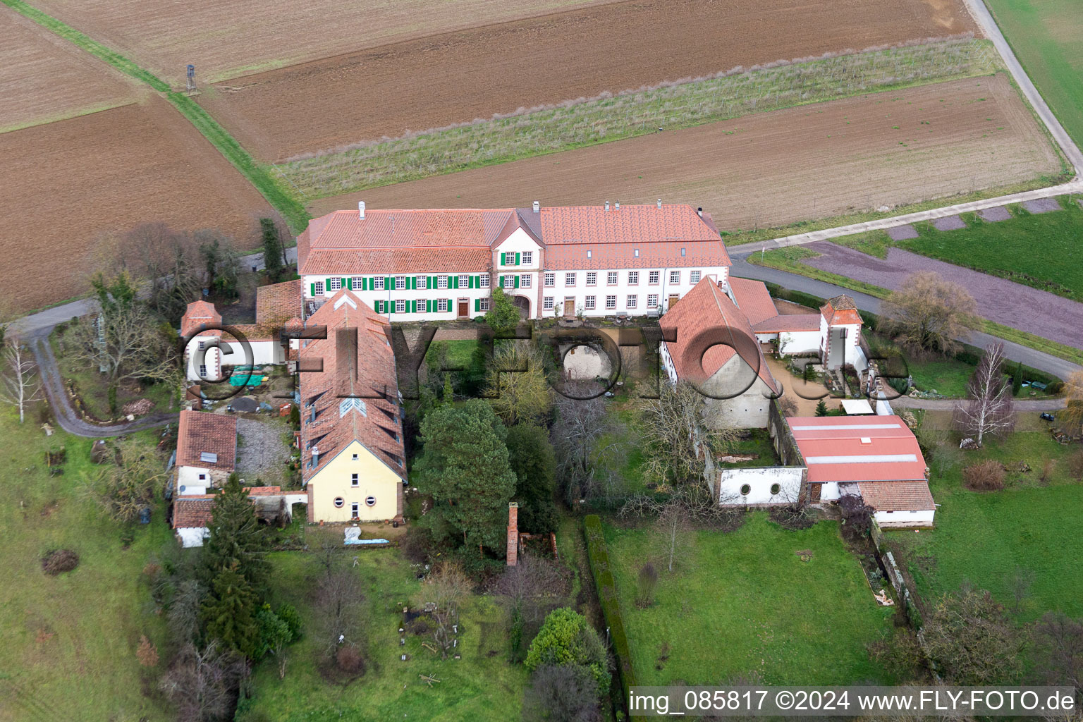 Workshop for Assisted Living of hidden Talents GmbH in the district Haftelhof in Schweighofen in the state Rhineland-Palatinate, Germany seen from a drone
