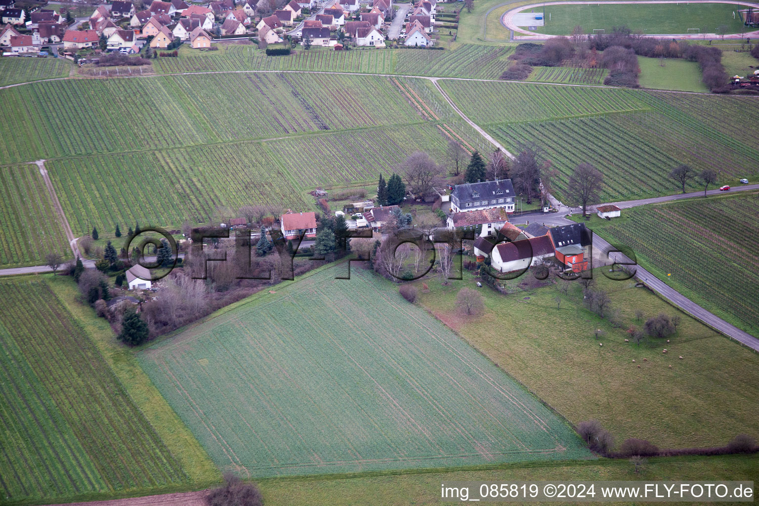 Aerial view of Windhof in the state Rhineland-Palatinate, Germany