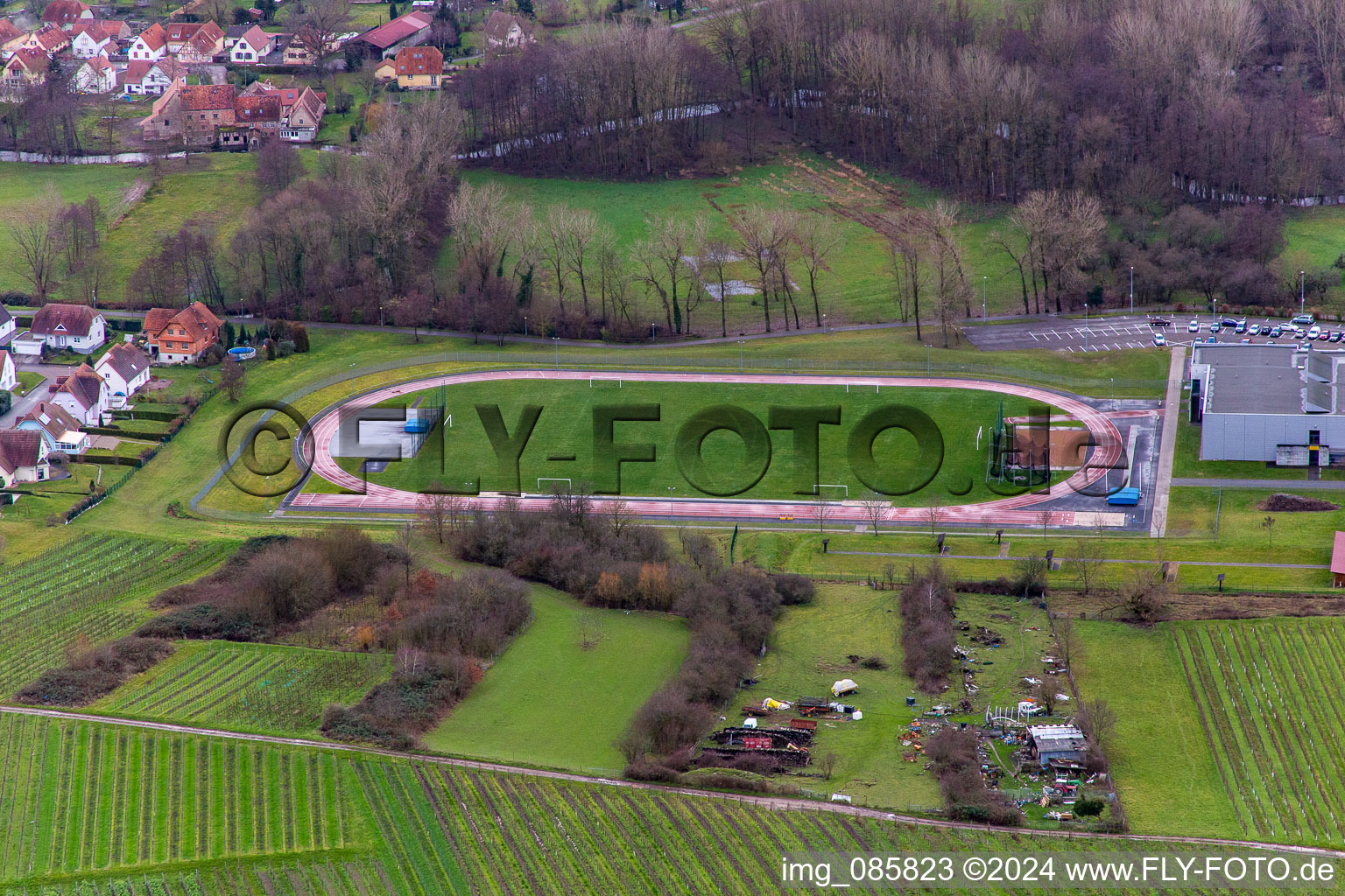 Aerial photograpy of District Altenstadt in Wissembourg in the state Bas-Rhin, France