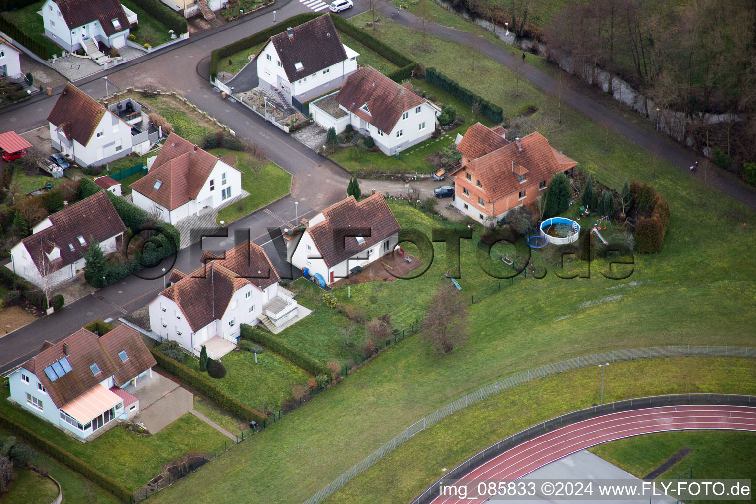 District Altenstadt in Wissembourg in the state Bas-Rhin, France out of the air