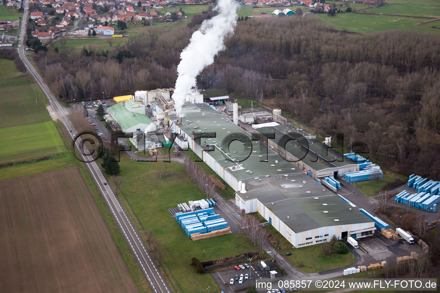 Aerial photograpy of Sitek Insulation in the district Altenstadt in Wissembourg in the state Bas-Rhin, France