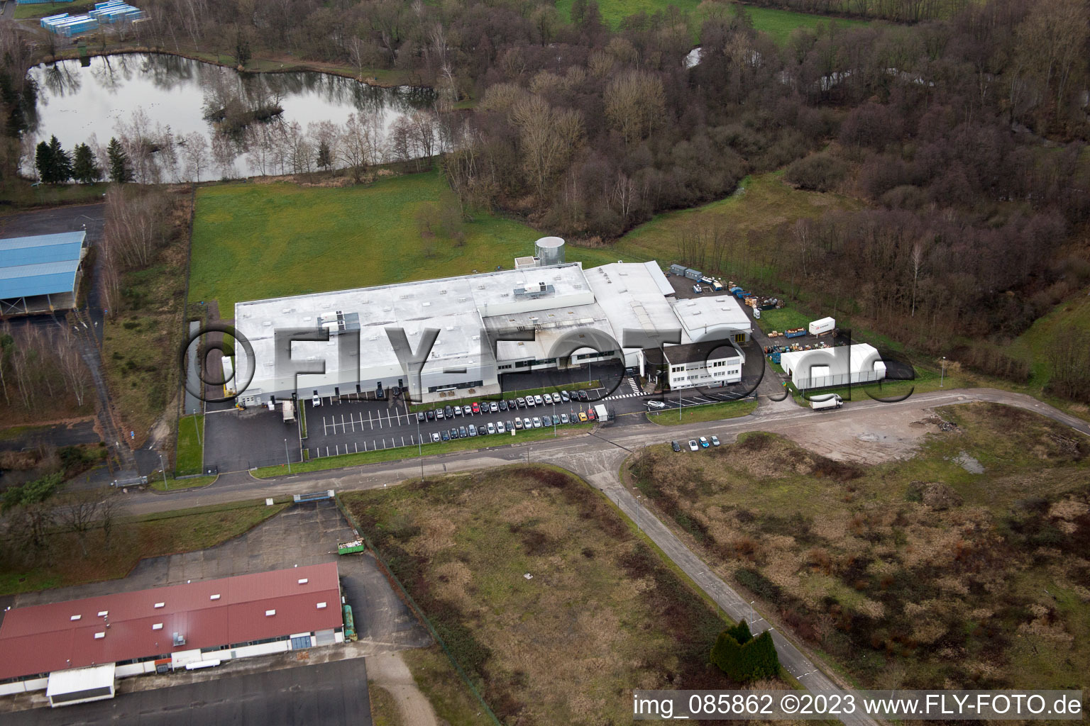 Aerial photograpy of Industrial area O in Altenstadt in the state Bas-Rhin, France
