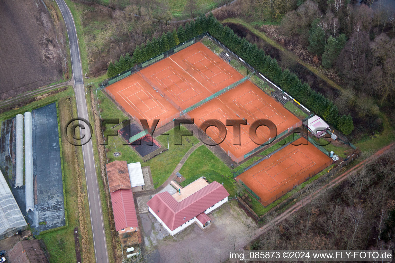 Aerial view of Steinfeld in the state Rhineland-Palatinate, Germany