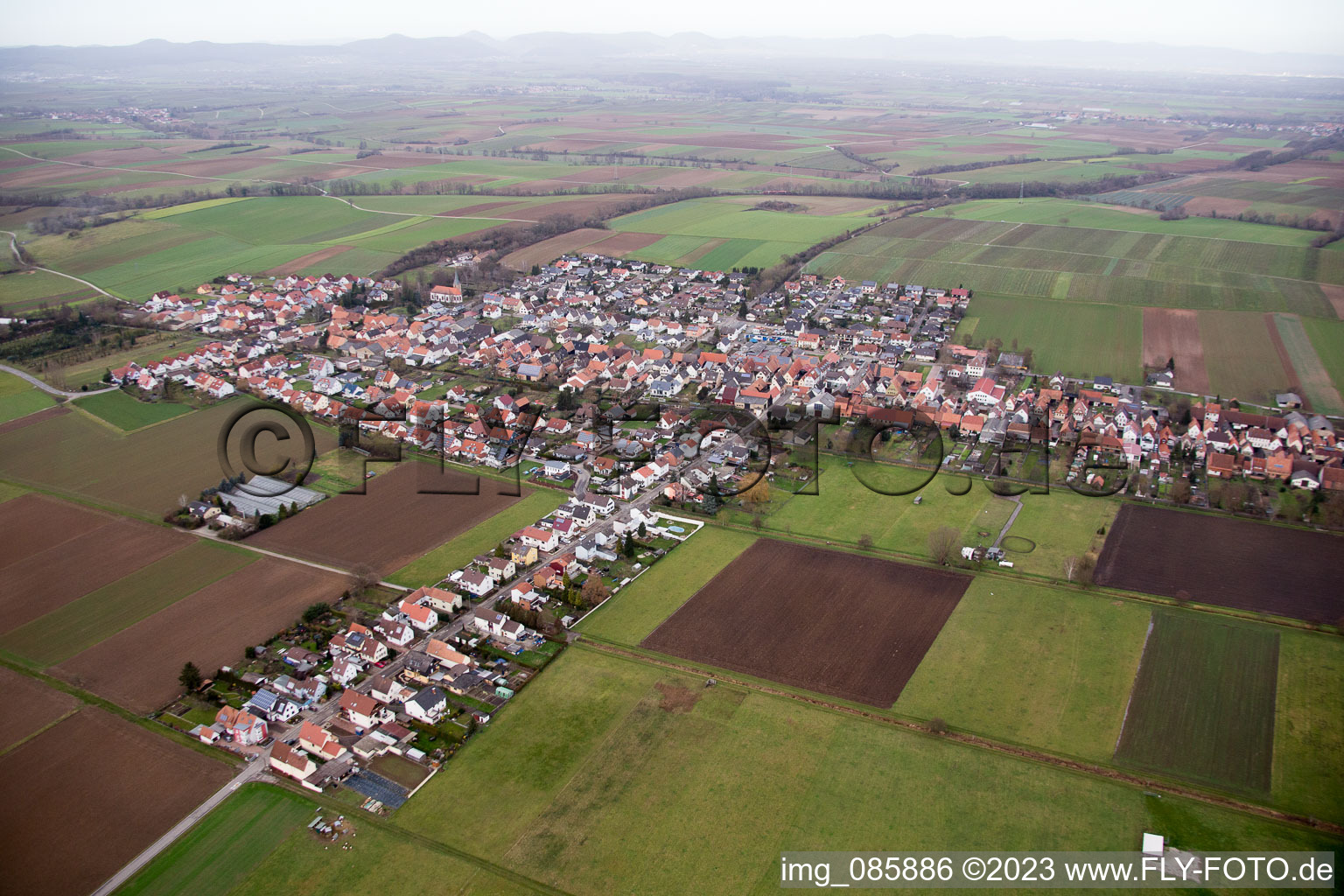 Freckenfeld in the state Rhineland-Palatinate, Germany out of the air