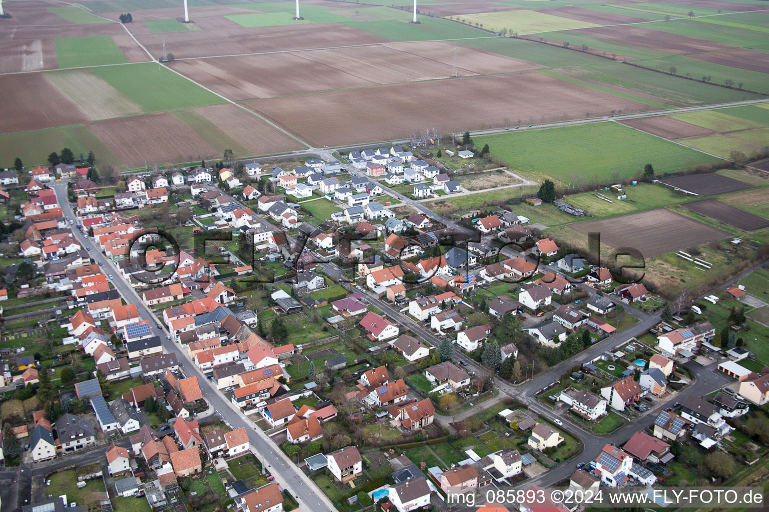 Minfeld in the state Rhineland-Palatinate, Germany out of the air