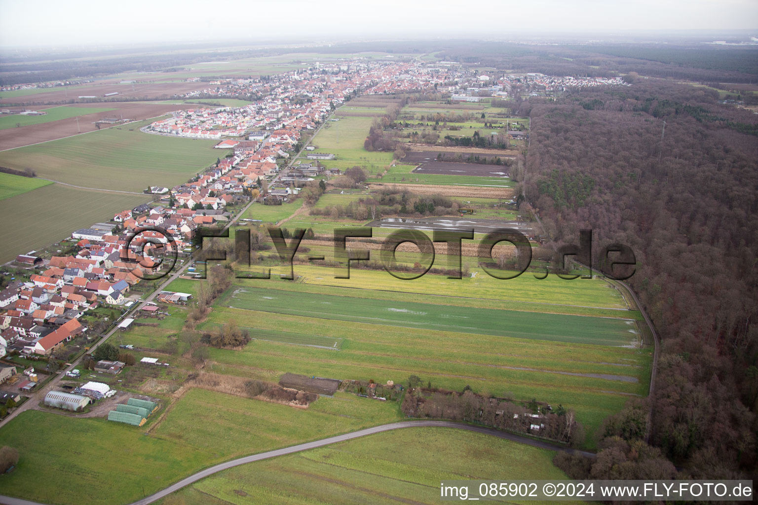 Drone image of Saarstr in Kandel in the state Rhineland-Palatinate, Germany