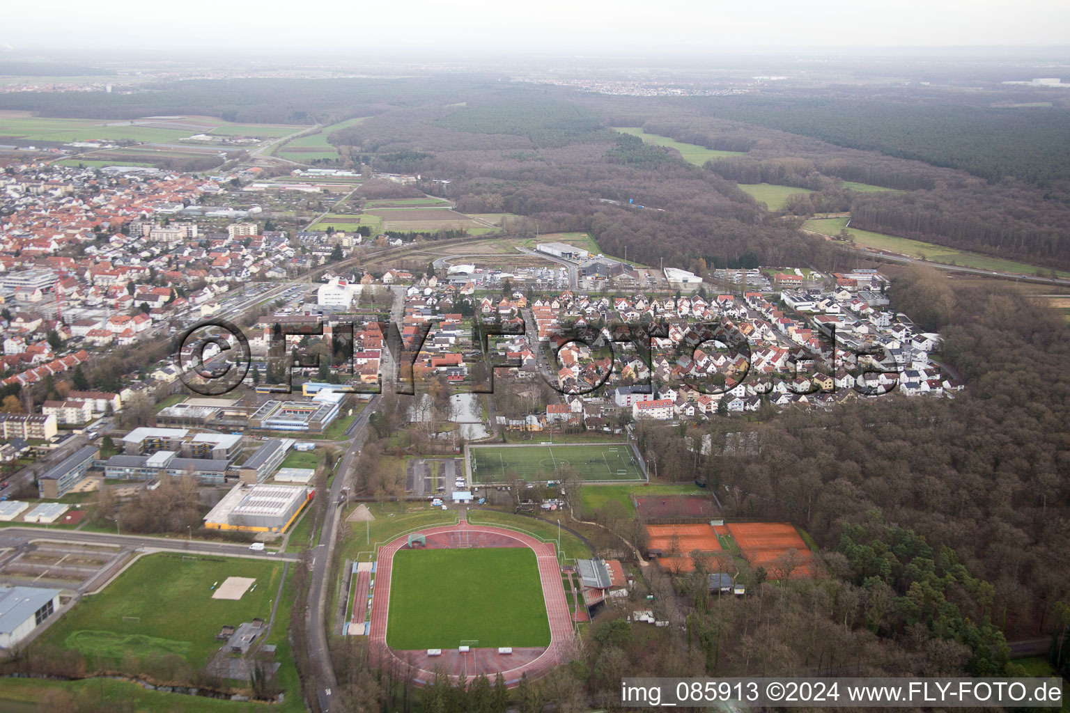 Kandel in the state Rhineland-Palatinate, Germany from a drone