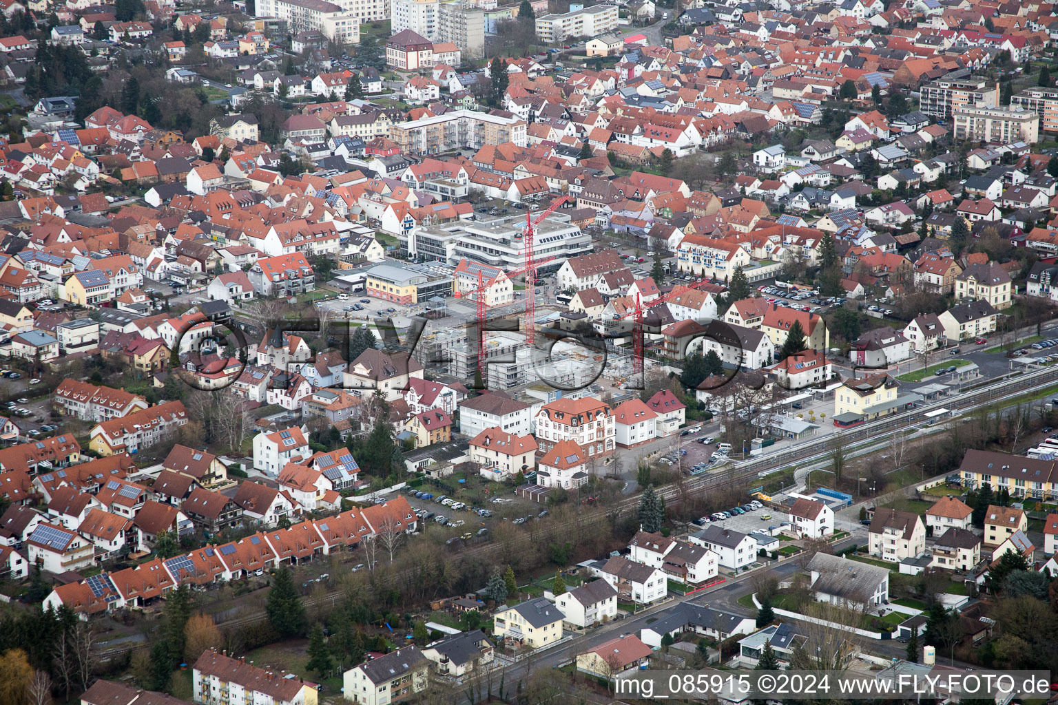 Aerial view of Kandel in the state Rhineland-Palatinate, Germany