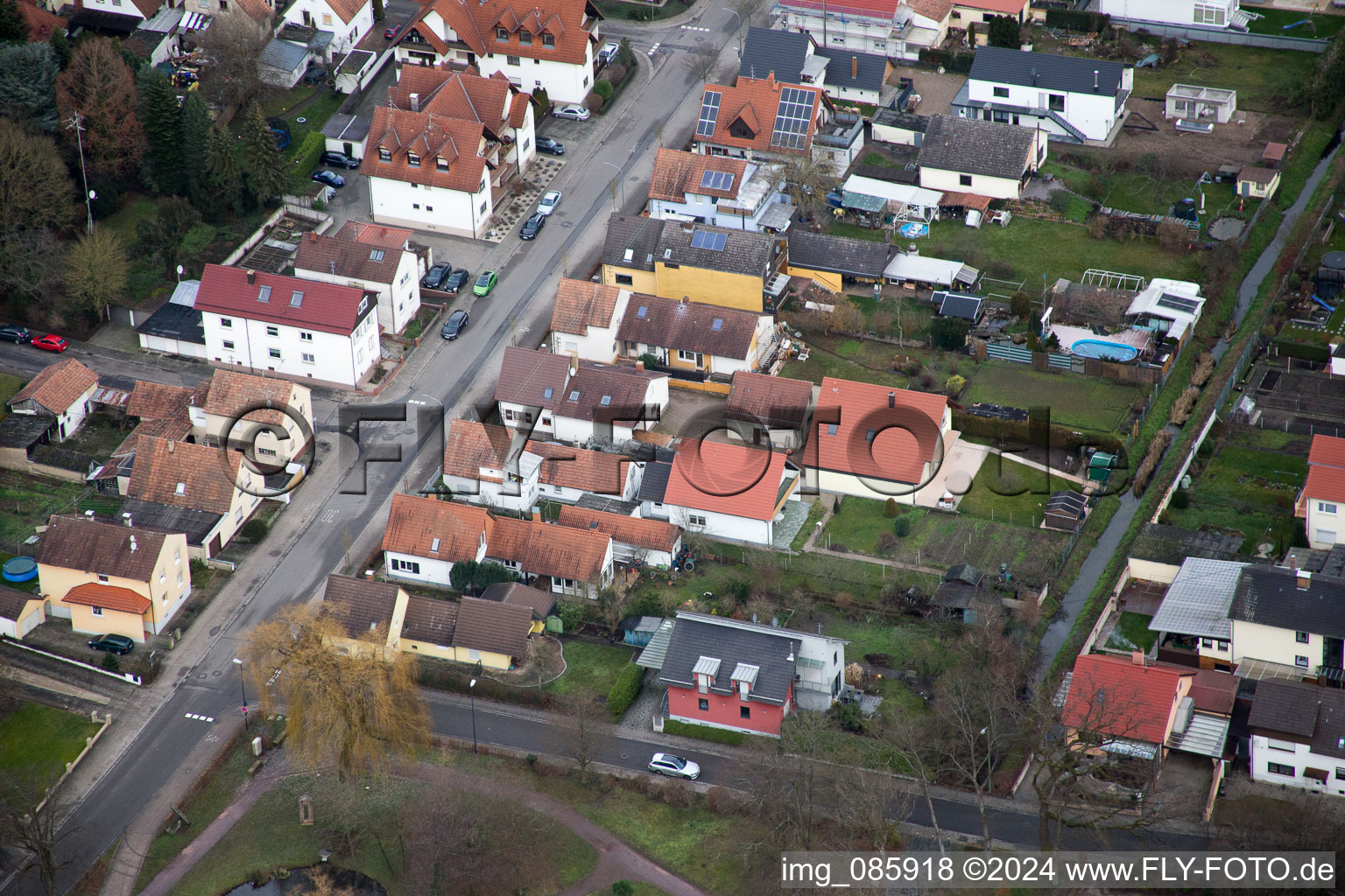 Kandel in the state Rhineland-Palatinate, Germany from above