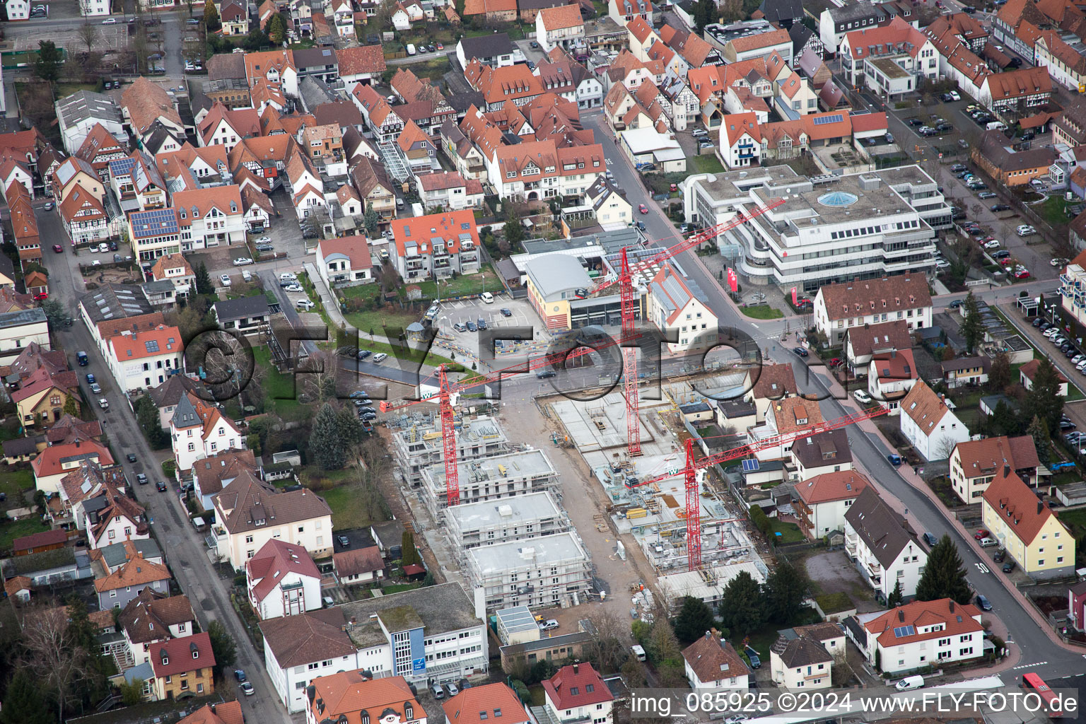 Kandel in the state Rhineland-Palatinate, Germany from the plane