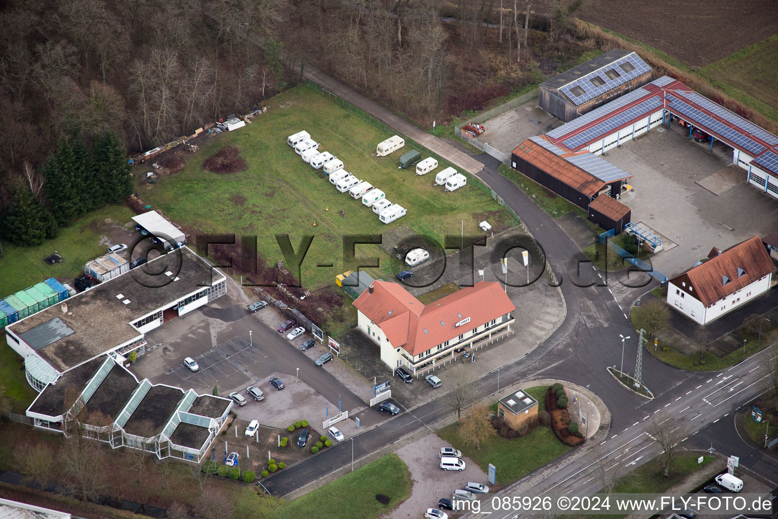 Bird's eye view of Kandel in the state Rhineland-Palatinate, Germany